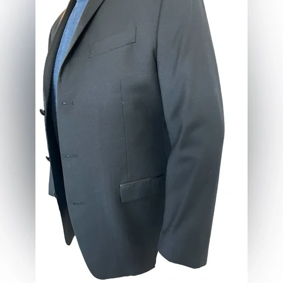 🖤 EUC CALVIN KLEIN Black Single-Breasted Tuxedo Jacket | 100% Wool | Men’s 46L - Picture 4 of 11